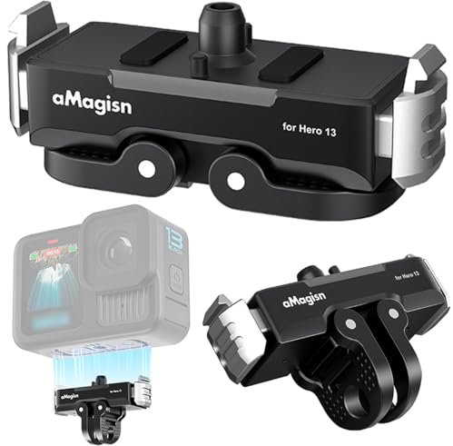 Honbobo Support magnétique pour GoPro Hero 13 Mount Adaptateur dégagement Rapide Accessoires pour Casque/Poitrine/tête/vélo/Moteur/Voiture/Perche à Selfie/trépied