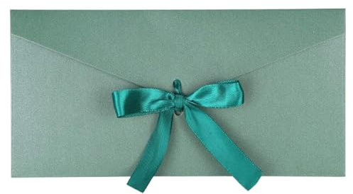 Ccomage 10 Stück Vintage Briefumschläge mit Schleife 22 x 11cm Kraftpapier Schön Umschläge Lang für Hochzeit Einladungskarten Nachricht Karte Party Geburtstag Weihnachten Festival Geschenk Karten