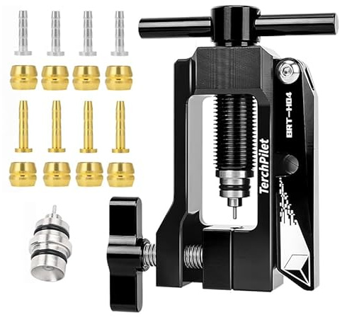 Inserto per tubo flessibile idraulico per freno della bicicletta e strumento per avvitatore – tagli puliti e connessioni sicure, soluzione all-in-one per tagliafilo e raccordo tubo, nero