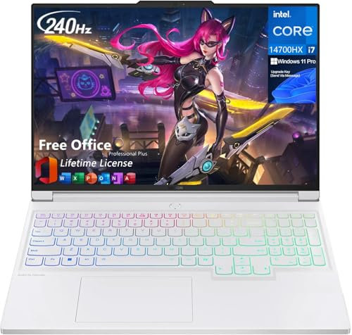 Lenovo Legion 7i Ordinateur portable de jeu RTX 4060, Intel i7-14700HX (Beats i9-13900HX, jusqu'à 5,5 GHz), IPS 16 WQXGA 240 Hz, 32 Go DDR5, 2 To SSD, Wi-Fi 6E, AI Engine+, Windows 11 Pro, Microsoft
