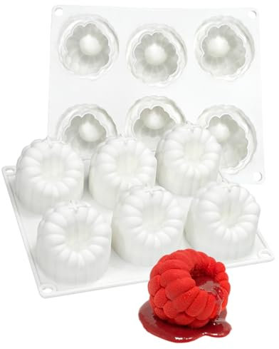 mostsom Molde de silicona para postre, 6 cavidades con patrón de frambuesa, molde de pastel de mousse de chocolate, molde flexible para hornear dulces, gelatina, cubitos de hielo (B_ Frambuesa)