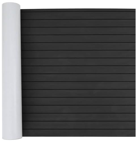 vidaXL Boat Flooring Dark grey and black 240 x 90 cm EVA foam, Garden and Terrace, Modern Marine Flooring, Rectangular, Durable, Anti-Slip, Waterproof, Self-Adhesive Boat Mats for Decks