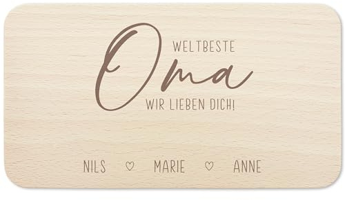 Frühstücksbrettchen Holz Oma Frühstücksbrett personalisiert Brettchen Muttertagsgeschenk Brett Muttertag Geschenk Großmutter Holzbrett mit Gravur