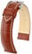 HIRSCH Unisex Uhrenarmband Alligator Style Modell Modena Größe Uhr 22 mm/Schließe 20 mm, Farbe Goldbraun