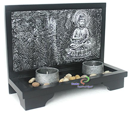 3D Effekt Deko Buddha Teelichthalter Stein Zen-Garten Nr:AB-9016