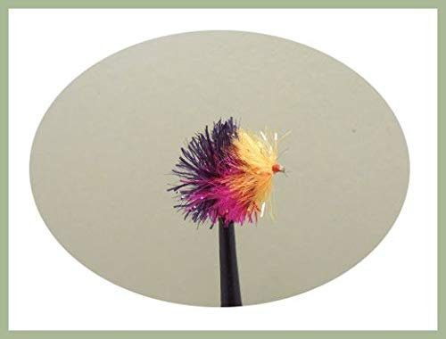 6 Stück Drei Ton Blobs – Schwarz/Pink/Orange – Angeln Fliegen, Größe 10