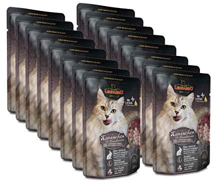 Leonardo Nassfutter für Katzen im Frischebeutel, Kaninchen + Cranberries, 16x85g