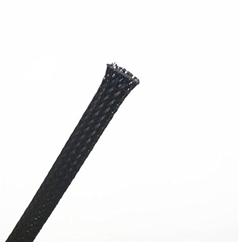 Wang-Data PET Black Braided Cable Sleeve 1/8 inch X 100ft (1/8 X 100')
