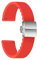 ULLCHRO Unisex Kautschuk Armband mit Edelstahl Silber Faltschließe 20mm, Rot