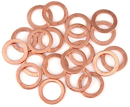 X AUTOHAUX 20Pcs Arandela de Cobre círculo de Junta de Sellado Plana para Coche de 14x20x1,5mm