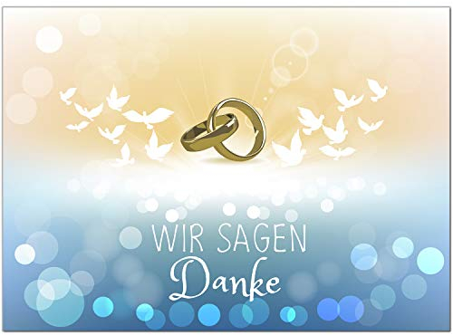 Einladungskarten Manufaktur Hamburg 10 x Hochzeits-Dankeskarten - Danksagungskarten für Ehepaare um Danke zu sagen nach Hochzeit, Polterabend oder Hochzeitsfeier