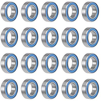 sourcing map 20 Stück Rillenkugellager MR148-2RS 8mm Innendurchm. 14mm Außendurchm. 4mm Bohrung Doppelt Abgedichtet Chromstahl Blau Dichtung Z2