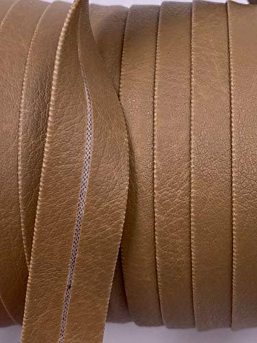 Slantastoffe Schrägband Lederoptik Kantenband Besatz 20 mm Breite (Sand, 2m)