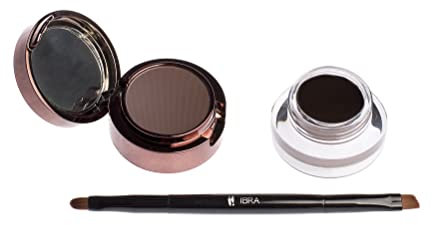 Eyebrow Pomade & Powder - Wasserdicht Make Up - Cream Puder - Long Lasting 24h Augenbrauenpomade (Dark Chocolate)