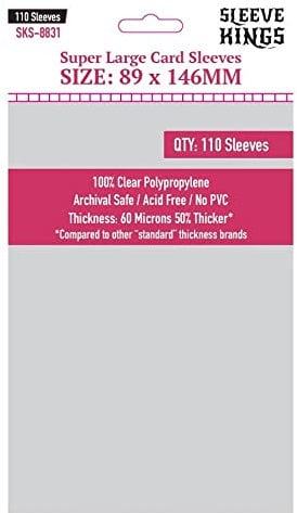 Premium Card Sleeves - Super Large (89mm x 146mm) 110 Sleeves per Pack
