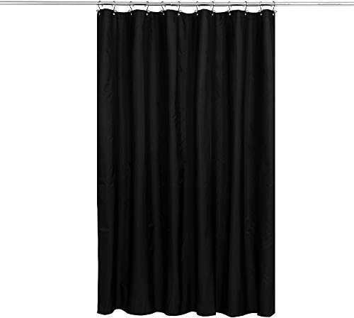 N&Y HOME Rideau de Douche en Tissu avec aimants lestés – Rideau de Douche Noir Opaque de qualité hôtelière pour Salle de Bain, Lavable en Machine, Hydrofuge – Noir – 183 x 183 cm