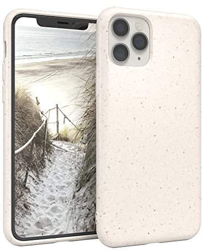 EAZY CASE Bio Handyhülle kompatibel mit iPhone 11 Pro, nachhaltiges Bio Case, Schutzhülle biologisch abbaubar, TPU Slimcover Hülle mit Kameraschutz, aus Pflanzenfasern, Weiß