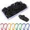 GTIWUNG 50 Pezzi Morsetto da Campeggio, Tenda Parasole Morsetto, Clip Plastica per l Fissaggio di Tende, Teloni, Cartelli & Piani di Supporto, Nero + 8 Pezzi D Tipo Moschettone Portachiavi