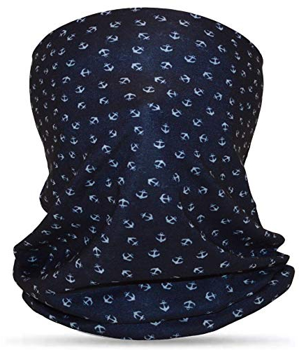 Multifunktionstuch Bandana Schlauchtuch Halsschal Kopftuch Halstuch Stirnband Loopschal Motorrad Outdoor Freizeit Jogging Fahrrad Ankerchen Anker-Muster Marineblau