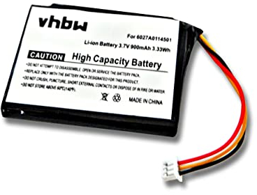 vhbw Akku kompatibel mit Tomtom Via 135, 135M, 1405, 1405M, 1405T, 1435T, 1435TM GPS Navigation Navi (900mAh, 3,7V, Li-Ion)