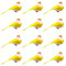 HUIKJI 12 Stück Federvögel aus künstlichem Schaumstoff mit Metallclip, Mini-Liebesvögel, Vogel-Ornamente, Bastelarbeiten für Hochzeitsdekoration, Party-Zubehör, Weihnachtsbaum-Dekortation, 9,9 x 4,1