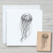 NEWSTAMPS Stempel Qualle Motivstempel aus Holz & Gummi zum Karten basteln, Holzstempel, Tiere, Tierstempel, Meer, Scrapbook, Textilstempel, Deko, Kinder