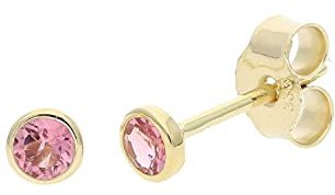 JuwelmaLux Ohrstecker 333/000 (8 Karat) Gold echter pinker Turmalin JL39-06-0446