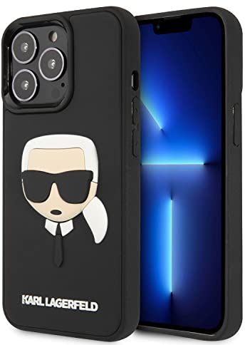 Karl Lagerfeld KLHCP13LKH3DBK Hülle für iPhone 13 Pro / 13 6,1 schwarz 3D Rubber Karl`s Head