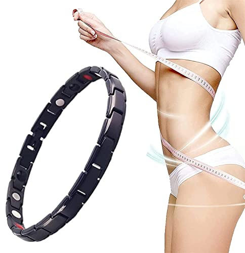 RTcald Lymphdrainage-Magnetarmband, Ultrastarkes Magnetfeldtherapie-Armband, Magnetisches Schlankheits-Gewichtsverlust-Armband, Modische Exquisite Energie-Gesundheitsarmbänder (Black)