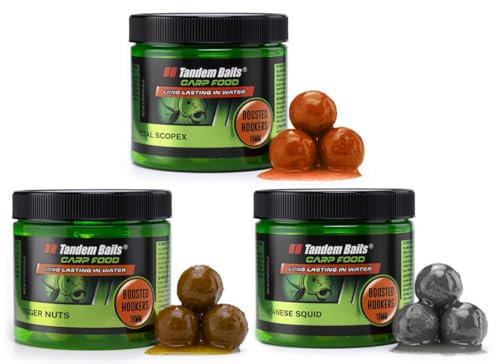 Tandem Baits Karpfen Futter Angelfutter Hakenköder Carp Food Boosted Hookers 3-er Set 18 mm 300 g Flavour Mix 3