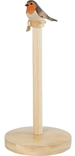 Wildlife Garden WG5001 Haushaltsrollenhalter Rotkehlchen - Handgeschnitzt aus Lindenholz