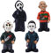 SINSEN Horror Movie Garden Gnomes Nightmares Michael Myers Jason Statues Killer Scream Spooky Figurines Resin Sculpture for Halloween Christmas Garden Yard Decorations (4 PCS)