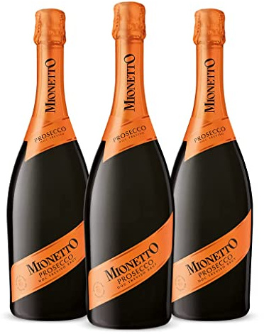MIONETTO Prosecco Spumante DOC Treviso Brut (3x0,75l) Schaumwein, Perlwein aus Italien, trocken, fruchtig und frisch - Ideal als Aperitif und zu Antipasti