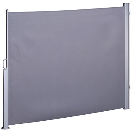 Ventanara® Seitenmarkise ausziehbar Sichtschutz Sonnensegel Windschutz Sonnenschutz Seitenrollo (180 x 300 cm, Grau)