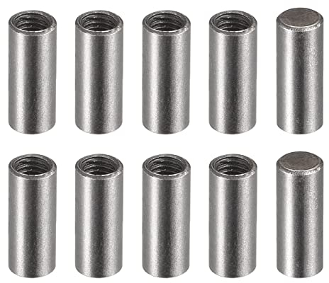sourcing map 20Stk Karbonstahl Dübelstift 4 x 10mm M3 Buchse Gewinde Zylindrische Regalstift