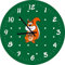 Shirtinstyle Kinderzimmeruhr mit Tiermotiv Eichhörnchen Geschenk Uhr Kinder Handmade Wanduhr Wunschtext Name, 29cm, Farbe Dunkelgreen
