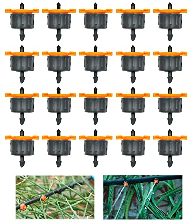 Micro Goteo Riego Rociadores Ajustables - 20 Piezas Gotero Gota Aspersores AutomáTico, Ajustable JardineríA Flujo Cabeza, Por Parterres Y Plantas, para Sistema, Boquillas Emisor Anti-obstrucción