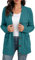 GRECERELLE Damen Strickjacke Strick Cardigan Lange Elegant Strickjacken mit Taschen mit Knöpfen Strickwaren Übergroße Pullover Strickmantel für Herbst Winter Frühling (Blau Grün, M)