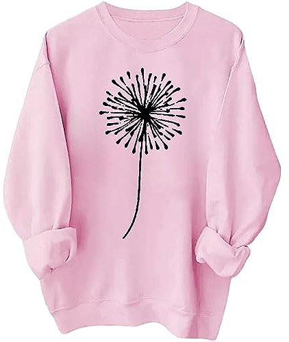 T-shirt léger à manches longues surdimensionné ample décontracté col rond manches mi-longues T-shirts tortues, rose, XL