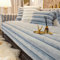 LINGKY Couch Überzug, Sofa Überzug 1/2/3/4 Sitzer L Form Sofa Cover Sofabezug Ecksofa, Universelle Sofaschoner rutschfest, Plüsch Sofa Sitzkissenbezug für Wohnzimmer (Blau,110x160cm)