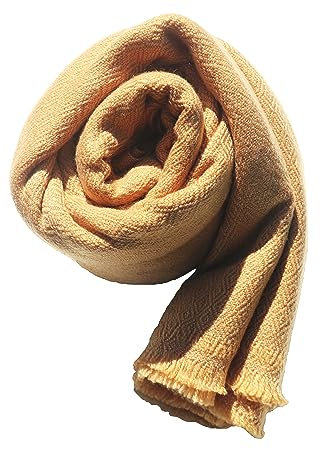 Kaschmir-Wickelschal, handgefertigt in Nepal, 8-lagig, exklusive Premium-Qualität, große Stola, Wolle, Pashmina-Schals für Damen, CAMEL, Large