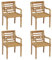 GuyAna Batavia-Stühle 4 STK. Massivholz Teak Gartenstuhl Essstuhl Holzstuhl Gartenstühle Stühle Teakstuhl Sessel Gartensessel Gartenmöbel