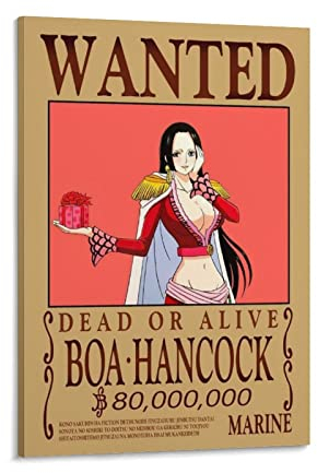 Anime One Piece Wanted Poster Boa Hancock Wandkunst Bild Gemälde Poster Leinwand Druck Poster Kunstwerke Raumdekor 30 x 45 cm