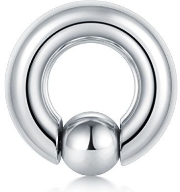 FECTAS PA Ring Prince Albert Piercing Ringe mit unverlierbarer Perle und Feder-Aktion CBR Monster Screwball Ringe 12G 16mm Chirurgenstahl Körperschmuck für Männer Frauen