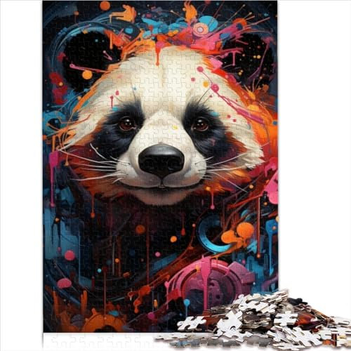 Buntes rotes Panda-Familienspaßpuzzle von Adult Puzzles von Holzpuzzle für Erwachsene Puzzles Präzisionsgeschnittenes 1000-teiliges Puzzle 1000 Teile (50 x 75 cm)