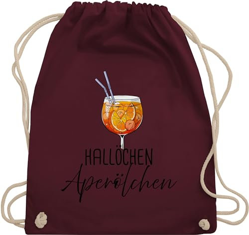 Turnbeutel Rucksack - Karneval & Fasching - Taschen - Hallöchen Aperölchen I Aperol Spritz Mädelsabend I Aperol Spritz Geschenk - Unisize - Bordeauxrot - beutel festival karnevalsbeutel faschings