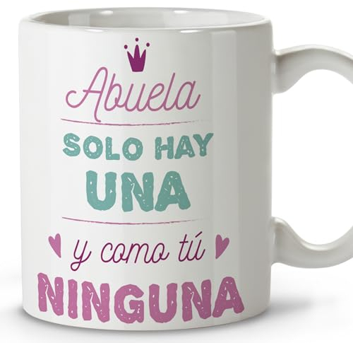 LolaPix Tazas de café originales. Tazas originales para regalar. Regalo abuela. Regalos para abuelas. Taza cerámica 330 ml.