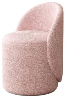 QLYFWLKQ Drehsessel Wohnzimmer, Runder Boucle Sessel mit 360° Drehbarem, Drehstuhl Ohne Rollen Schminktisch Stuhl Armlehnstuhl Lesesessel, für Wohnzimmer Schlafzimmer (B,drehbar)