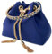 LeahWard Satin Chain Shoulder Bag for Women, Ring Handle Satin Clutch Bags, Clutch Bag For Women, Prom Party Bag, (Navy)