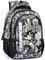 Julian Ross Champions Fußball Weiß-Schwarz Ergonomischer Schulrucksack für Kinder, 33x15x43cm, 3 Fächer, Netz für Trinkflasche, Gepolsterte Träger, Griff, Gefüttertes Innenfach, Rucksack Jungen